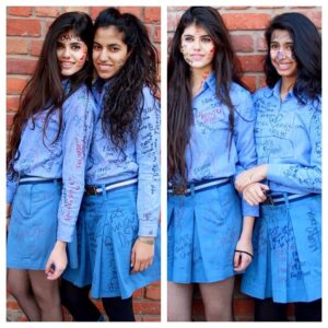 Sanjana Sanghi Instagram - couldn't have imagined a day without you two. #sisters#always Modern School