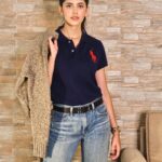 Sanjana Sanghi Instagram - Here’s to the eternal simplicity & ease of my favourite @poloralphlauren shirt, one that’ll never go out of style & stands right by my side whether day or night.🖤 Find your #TrulyTimeless look at @collectiveindia #PoloRLStyle