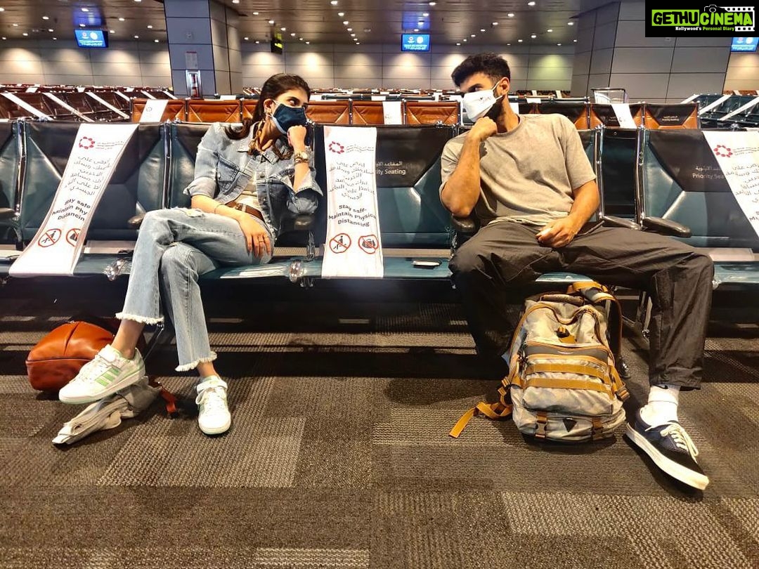 Sanjana Sanghi Instagram - Onto our next leg ✈️🎥🌏 & laughs that were missed. @adityaroykapur Doha, Qatar