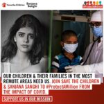 Sanjana Sanghi Instagram - With #ProtectAMillion : @savethechildren_india , India’s leading Child Rights NGO and I have joined hands as we mount a COVID relief response for disadvantaged children & families in remote parts of India who are fighting for their lives silently and need us to fight for them. Save The Children’s 100 year long history & expertise in providing relief & rehabilitation to children across the world is beyond inspiring & allows for this uphill task to become a reality. All all your support thus far has already been overwhelming.❤️ Every little bit is going to help save & better lives. Thank you for being along on this journey. If you’d like to help out, the link is in my bio. @give_india : thank you for being incredible.🙏