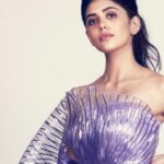 Sanjana Sanghi Instagram - Showtime! 💜⚡️ Wearing the forever fave @amitaggarwalofficial styled by @who_wore_what_when 💄 @themakeupmaven__ ✨ @tejisinghofficial @chandrahas_prabhu