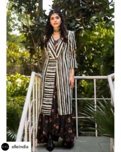 Sanjana Sanghi Instagram - #FunWithFashion •
Reawakened the writer in me with @elleindia 💫
After my days as a student of Journalism at Delhi University. 

This, is dedicated to every single homegrown label in India. Here’s hoping you guys only grow, and prosper, because what you do is so incredibly special. ❤️

Here’s to us artists desperately turning to our characters, penned thoughts & fashion to try & express what we otherwise fail to. #SwipeRightToSeeMore 

Posted @withregram • @elleindia #ELLEexclusive: When it came to bringing her debut film, Dil Bechara, to audiences, @sanjanasanghi96 encountered a uniquely challenging, overwhelming, exhausting and almost confusing circumstance. "I felt like a kid inside a dark cloud, desperately yearning and searching for silver linings and rainbows to add some colour to the darkness that ensued," she writes. The actor then turned to fashion to lighten things up. Link in bio to read her story in her own words. ✨⁠
.⁠
Photograph: @pritiza7 via @sanjanasanghi96⁠
.⁠
#SanjanaSanghi #Bollywood #Celebrity #Movies #Films #Fashion #VocalForLocal @bornaliicaldeira @manalishah_