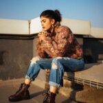 Sanjana Sanghi Instagram - Catch your breath. Step out of that blinding pace of the everyday. There’s warm sunsets to catch. #NoteToSelf 📸: @bharat_rawail - my special one; the one who’s lens helps me find myself. . . . . 💄 👗 : @divyashetty_ @pallakhshah • @nikitamhaisalkar @shopeurumme