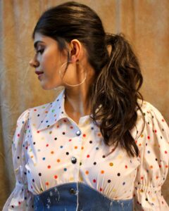 Sanjana Sanghi Instagram - #FunWithFashion •
Reawakened the writer in me with @elleindia 💫
After my days as a student of Journalism at Delhi University. 

This, is dedicated to every single homegrown label in India. Here’s hoping you guys only grow, and prosper, because what you do is so incredibly special. ❤️

Here’s to us artists desperately turning to our characters, penned thoughts & fashion to try & express what we otherwise fail to. #SwipeRightToSeeMore 

Posted @withregram • @elleindia #ELLEexclusive: When it came to bringing her debut film, Dil Bechara, to audiences, @sanjanasanghi96 encountered a uniquely challenging, overwhelming, exhausting and almost confusing circumstance. "I felt like a kid inside a dark cloud, desperately yearning and searching for silver linings and rainbows to add some colour to the darkness that ensued," she writes. The actor then turned to fashion to lighten things up. Link in bio to read her story in her own words. ✨⁠
.⁠
Photograph: @pritiza7 via @sanjanasanghi96⁠
.⁠
#SanjanaSanghi #Bollywood #Celebrity #Movies #Films #Fashion #VocalForLocal @bornaliicaldeira @manalishah_
