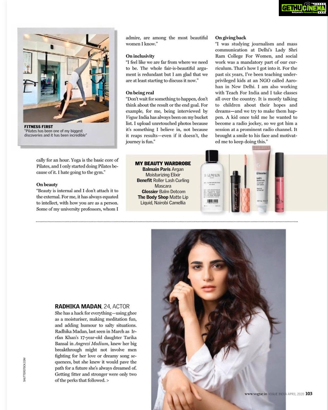 Sanjana Sanghi Instagram - Thank you @vogueindia ♥️ Vogue Glow Getter 🤩🤍 | Story in the iconic “My Beautiful Life Series” by @vogue | A huge heap of gratitude to kindest team at Vogue for this incredibly special conversation. Vogue India, April 2020 issue Free digital subscription for this month!