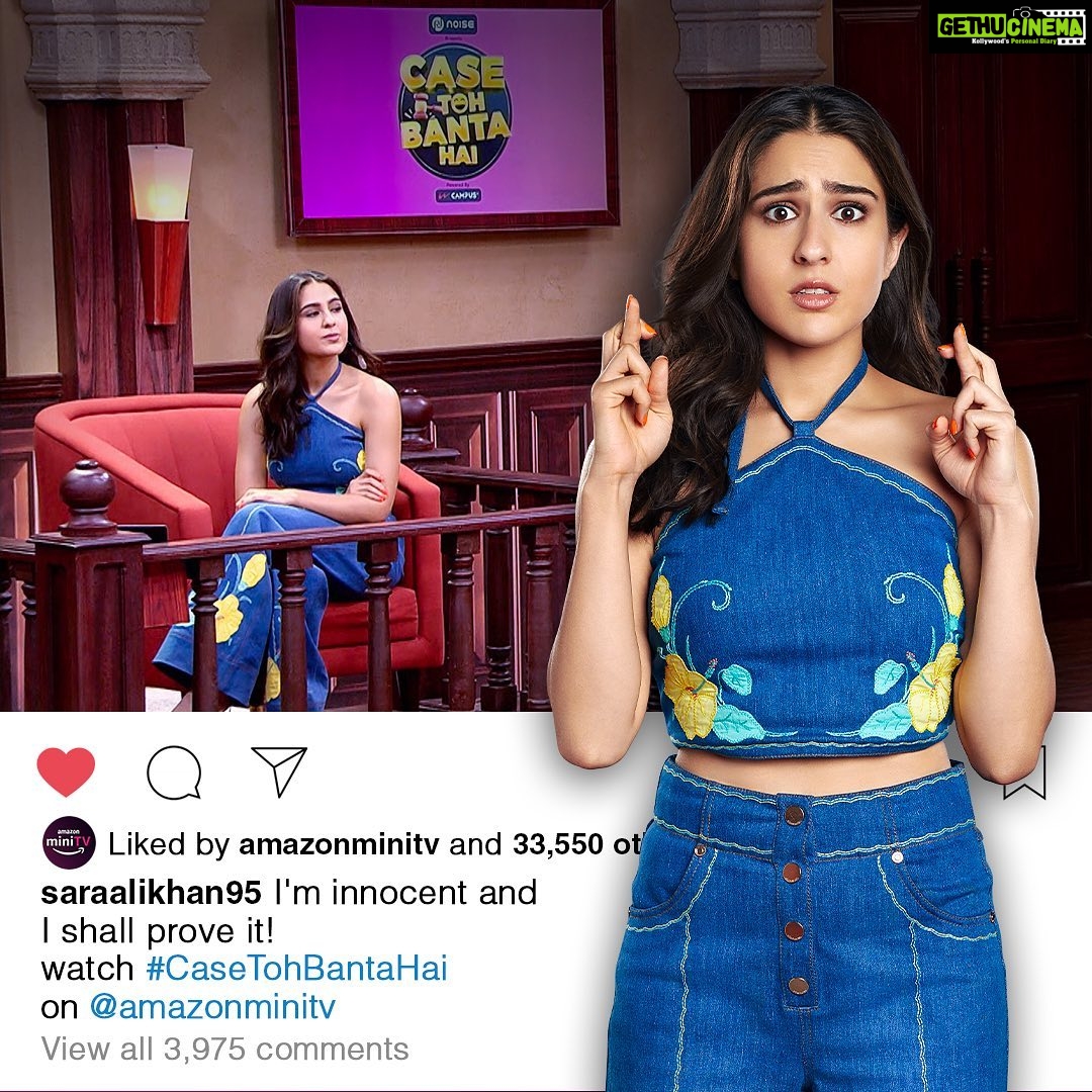Sara Ali Khan Instagram - Court mein knock-knock karke entry toh ho gayi, ab bass aankh maar ke exit bhi ho jaaye! ππ»π Haan Hoon Main Galat but also haye Chakachak Chakachak bhi hoon βοΈ watch #CaseTohBantaHai, now streaming on @amazonminiTV @riteishd @kushakapila @fukravarun @banijayasia #Collab