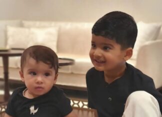 Sargun Mehta Instagram - Bua ki jaan 🥰🥰🥰 Mere saaju aur jahaan ❤️ Happy birthday ro my sahraaj.. bass zindagi bhar raaj karega 😁 Thu thu thu 🧿 @sahraajmehta @charumehta05 @pulkitmehta10