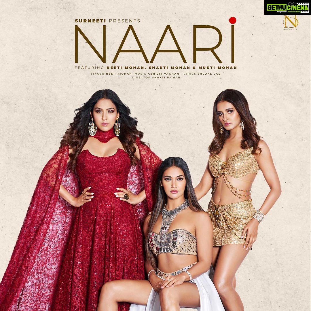Shakti Mohan Instagram - Unveiling the first look of "Naari" ππΌ Singer: @neetimohan18 Music: @abhijitvaghani Music on @surneetimusic Lyrics: @shlokelal Directed by: @mohanshakti D.O.P & edited by: @souravsharmaofficial Costume Designer: @officialsaishashinde Photography by: @avigowariker Styled by: @stylebysaachivj Starring: @neetimohan18 @mohanshakti & @muktimohan Song recorded by @rumdeabhay @purple_haze_studio Song Mixed by @mixedbyaftab Executive Producer: @premavshetty & Yogesh Singh Asst. Choreographer: trishita4 Featuring artists: Uproar theuproar_ trishita4 @aarya._3 @japikaa @mahima._m @joshreeya & @simran_khanwani Dancers : @adiyerrr @aditya_dlumi7 @ashu_khadse @chinmay3108 @monty_mandal @pankajshinde21 @yash.l.amin @yash.vardhan94 Direction Team Chief Assistant Director: @s_kautia Assistant directors: @janhavinsane & @yash.l.amin Drone Operator: Ujwal Gupta Camera Attendants: Ranjeet Singh & Sandip Yadav Lightmen: Subash & Shankar DI Colorist: Onkar Singh Art Director: @nagendraduhey Graphic Designer: @kheracreations Production Assisted by: @_shraddhabobade_ Production Head: @jatin_saxena.17 Production Assistant: @official.tawseeff Line Producer: Amit Kulkarni Designer Assisted by: @suyash_soundalgekar Assisted by: @nehha_o Makeup Artist: @neerajnavare.makeupartist Makeup Asst: @ritickasjalan Hair Stylist: @dwyessh_hairwizard Hair Asst.: Archana Naik & @aaliyahussainhairmakeupcreator Spot: @japtap721 Drivers & Runners: Vinod Pal & Ali Sher Shiekh Special thanks to @salmanyusuffkhan for his relentless support. Big thanks to @vaibhav_dnyaneshwar_khaire Thank you Mantaraj Paliwal ji & Mukesh ji for showering their love to Naari. @mantraraj.paliwal Studio partner @nrityashakti @muktimanch #NAARIxMohanSisters #InternationalWomensDay #Surneeti #NeetiMohan #ShaktiMohan #MuktiMohan #Naari