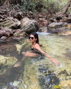 Shakti Mohan Instagram - we travel not to escape life 
but for life not to escape us 🍃

 📷 @emiliecaillon @dharmesh0011 🤘🏼
#havingthebesttime #lovewater