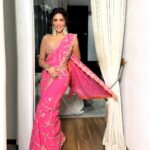 Shama Sikander Instagram - Festive vibes is not ended yet💕💕 . Outfit - @nitikagujralofficial Make up & Hair:- @makeoverbysejalthakkar Earings- @meraki.mumbai Rings/kadda- @the_jewel_gallery Stylist - @simrankher5 @styledbyayushidixit . . #diwalivibes #happiness #pink #indianwear #sareelover #festivewear #diwalivibes #actress #actorslife #bollywood #shamasikander Mumbai, Maharashtra