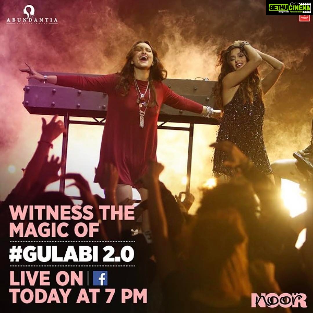 Shibani Dandekar Instagram - #Repost @noorthefilm ・・・ Join us at the grand launch of the coolest party number of 2k17! #Gulabi 2.0 LIVE on Facebook today at 7 PM @aslisona @kanangill @shibanidandekar @purab_kohli @tseries.official @abundantiaent @amaal_mallik @tulsikumar15