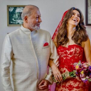 Shibani Dandekar Instagram - Happy 75th birthday to the man who walked me through life and then walked me down the aisle. Love you more than you will ever know baba @mrdandekar ❤️ 💐