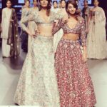 Shibani Dandekar Instagram - #Repost @spicysangria with @repostapp. ・・・ #BestieGoals - @shibanidandekar and @monicadogra walk the ramp for designer @payalsinghal earlier today at #LakmeFashionWeek ! These girls owned the ramp and look super hot #Bollywood #FashionWeek #IndianDesigner #PayalSinghal #Lehenga #IndianBride #Colourful #Love