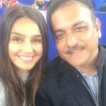 Shibani Dandekar Instagram - from 🏏 to 🎾 with this guy! court side watching Fed & Rafa ! #ravishastri
