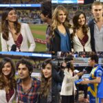 Shibani Dandekar Instagram - a look back on game one in NEw York! #cricketallstars what a great start to the series! styled by the lovely @rishika_devnani Jacket from @encrustd cage bustier from @koecsh ✌🏾️