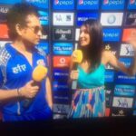 Shibani Dandekar Instagram – Just chatting with the master nothing major 😉 #sachin