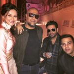 Shibani Dandekar Instagram - Backstage with Sahu and the hip hop fakers! #cyrussahukar @vishaldadlanipix @shekharravjiani mad love for all 3 ❤️