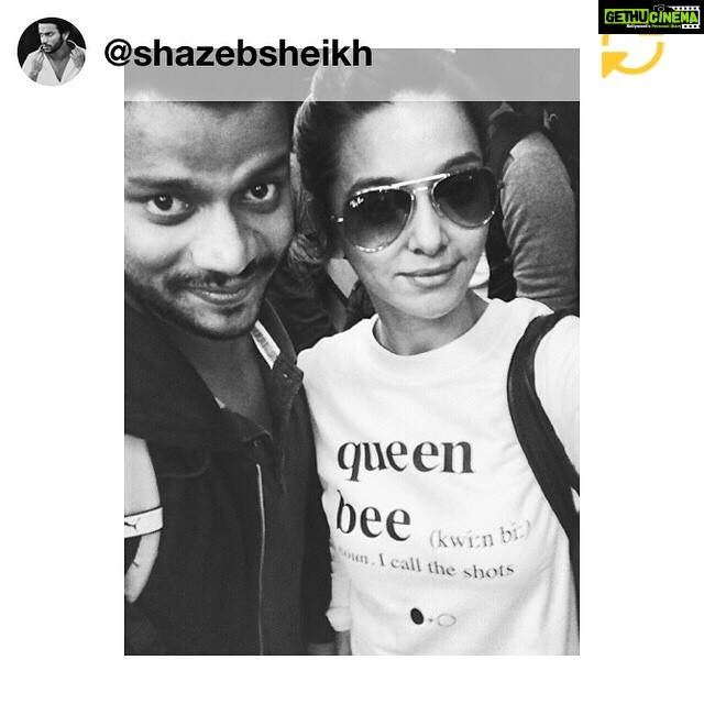 Shibani Dandekar Instagram - @ablackandwhitestory my new fav sweatshirt! #baw With our very own Queen Bee @shibanidandekar :) #regramapp