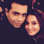 Shibani Dandekar Instagram – Karan and I reunited on another set! Loooove this man! From jhalak to #shaandaar #karanjohar