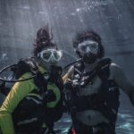 Shibani Dandekar Instagram - My buddy on land and under the sea!! also in the pool because that’s where we are in this picture 🤿 ❤️ @faroutakhtar Thank you for being the BEST team/ teachers ever! You truly made this an incredible experience! @scubanees @orcadiveclub