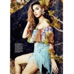 Shibani Dandekar Instagram - Grab your copy of @hellomagindia so excited for this!! wearing this super cool fringe skirt by @surilyg 💕hair by @azima_toppo earrings by @outhousejewellery photographer @_rajchaturvedi styling @richamehta1990 Style director @avantikkak makeup : makeup artist @_tejalmahambre