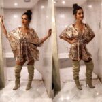 Shibani Dandekar Instagram - about tonight... @priakataariapuri dress with some #YEEZY boots styled by @space_puffetta hair by @azima_toppo for @skechersindia 🙌🏽