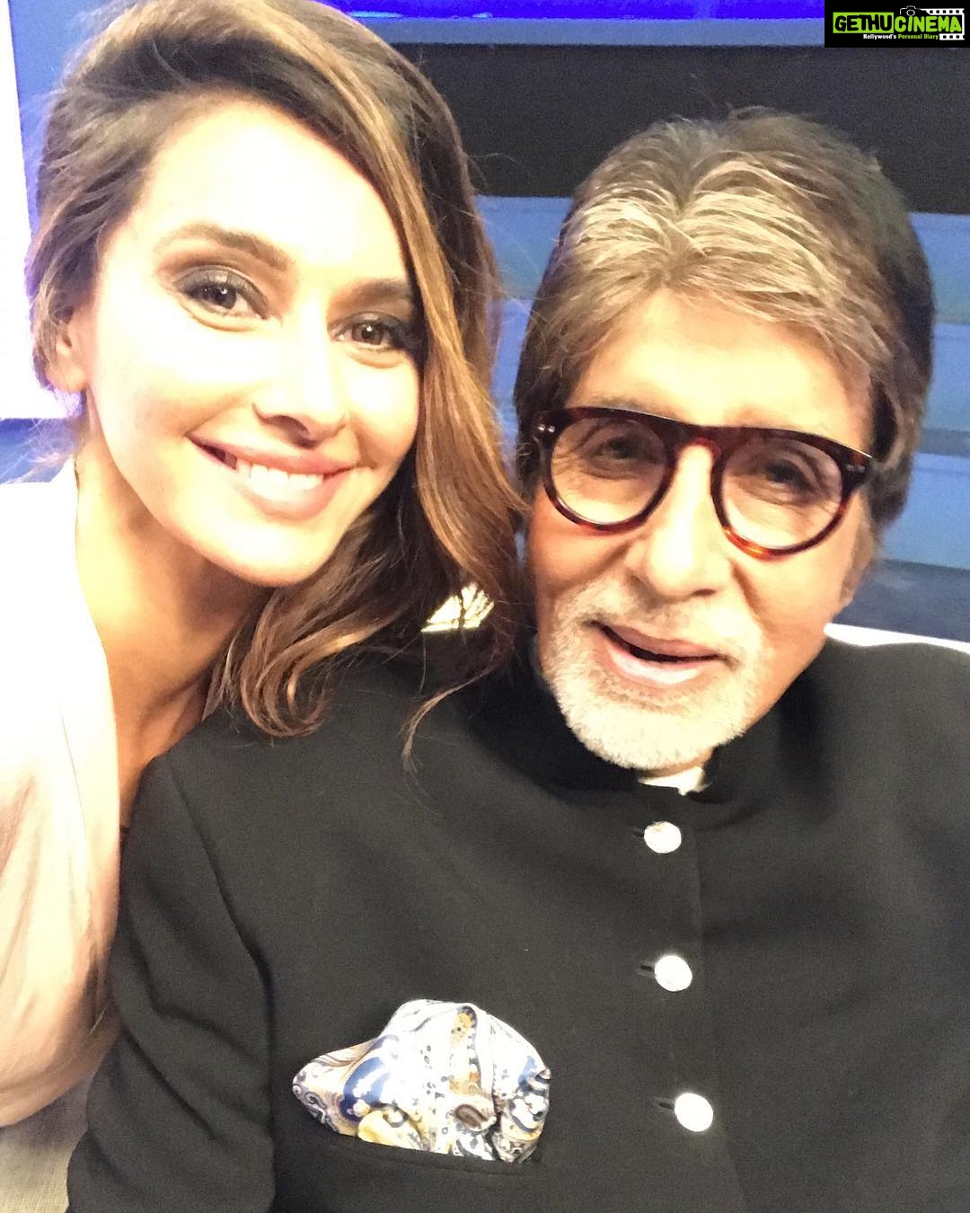 Shibani Dandekar Instagram - When you work with this #LEGEND and he asks you why you aren't doing the #IPL 😱☺️❤️Was a real honour to work with such a cool, intelligent, witty and legendary artist! Such intriguing insightful conversations! What a fascinating person he is! Loved! #amitabhbachchan