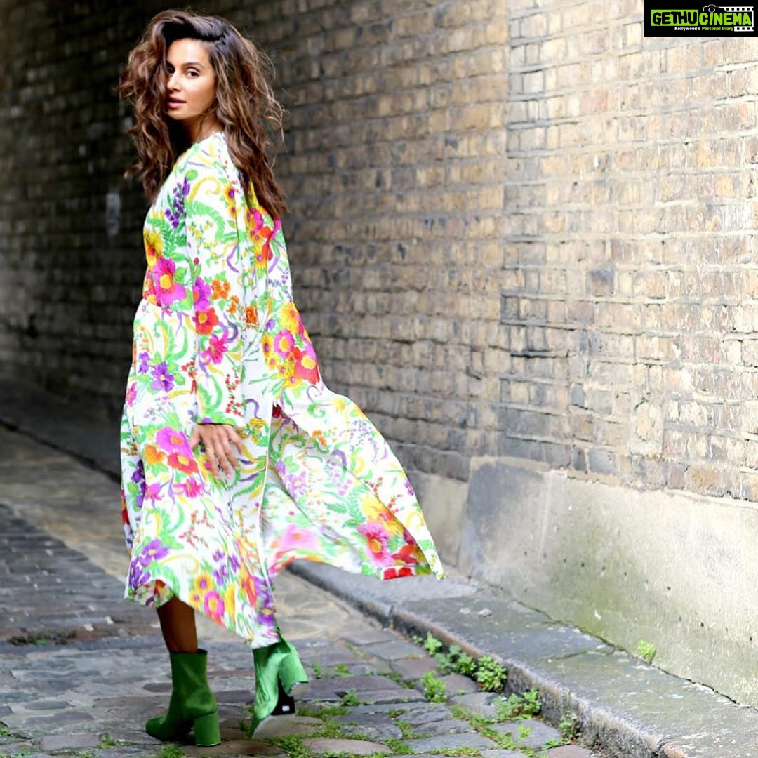 Shibani Dandekar Instagram - #neverlookback #mondaymotivation shot by @sashajairam styled by @thewolfclub outfit available at @cricketfashion 🍀🌻💚