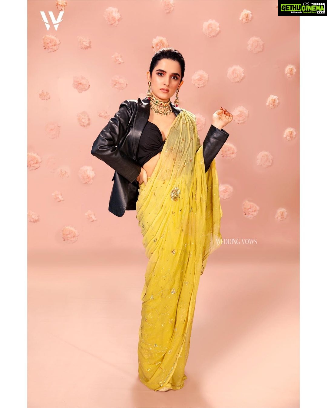 Shirley Setia Instagram - Cover girl for @weddingvows.in 💛 Only she can wrap six yards of fabric in a way that covers enough to make her look modest yet bare enough to make her look sexy! Presenting @shirleysetia on our May-July Cover.. WV CEO: @itsme_daksh Stylist: @sshorewala Photographer: @siidhartha Cinematographer: @sliceoflifepictures, @sooraj0405 Hair & Make Up: @muatriveni Location: @jadebanquets Outfit: @yuvti_by_bhupendra_singh Jewellery:@aisshprajewels Drapist: @vaibhav7official Styling Assistant: @thestylerobe Make Up Assistant: @makeup_artist_nitya Decor Partner: @dream_organizers_45 Celebrity PR: @communiquefilmpr Team WV: @farvi_wadhwa, @salonimhamane #weddingmagazine #shirleysetia #bridalmagazine #coverstory #wedding #weddingphotography #weddinginspiration #bride #weddingdress #bridetobe #weddingphotographer #weddingday #destinationwedding #engaged #weddinginspo #weddingplanning #weddingideas #weddings #bridalmagazine #weddingplanner #brides #bridal #weddingblog #weddinghair #instawedding #engagement #brideandgroom #bridalfashion