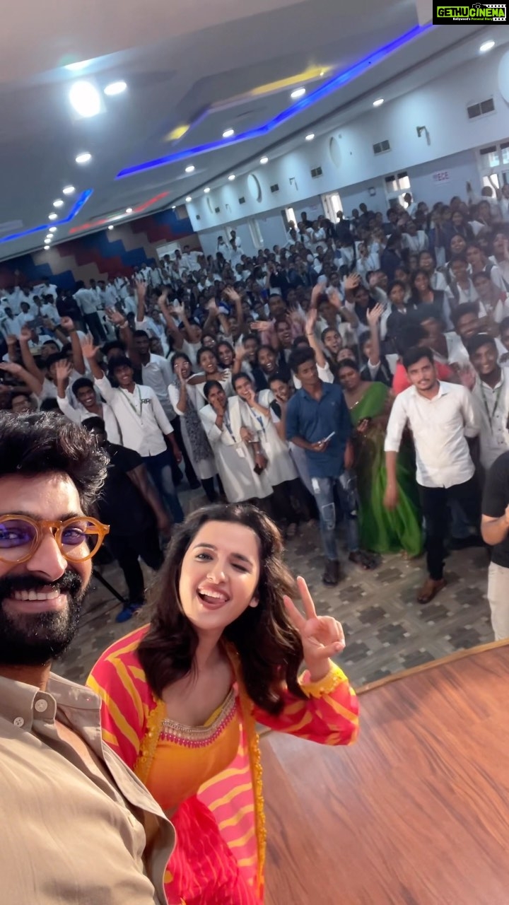 Shirley Setia Instagram - Nellore thank you for all your love, and Audisankara Institute you guys were unbelievably amazing!! See you at the theatres on 23rd Sept for #KrishnaVrindaVihari 🌹 #KVV #KVVfromSept23rd @actorshaurya @shirleysetia @anishfilmy @saisriram.dop @sagarmahathi @iracreationsofficial @saregamatelugu