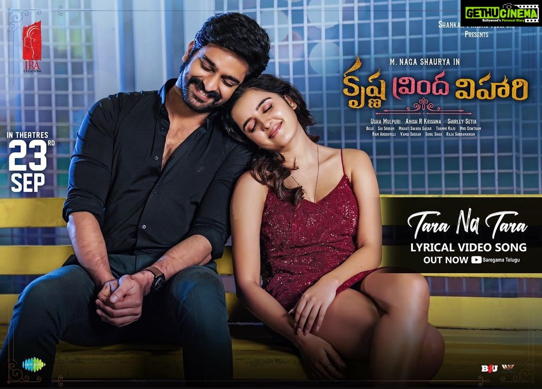 Shirley Setia Instagram - The Night is Still Young ! Let's Groove with Krishna & Vrinda🕺🏻💃🏻 Here's #TaraNaTara Lyrical Song from #KrishnaVrindaVihari🎋 https://youtu.be/fjtCyHYN1fI #KVV #KVVfromSept23rd @actorshaurya @shirleysetia @anishfilmy @vamsipatchipulusu @sagarmahathi @nakash_aziz @maahaamc @vijay_binni @iracreationsofficial @saregamatelugu