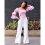 Shirley Setia Instagram - Ee kavulu paadani Ee kathalo raayani Andhaanne choosthunnaa 💗 #krishnavrindavihari promotions Outfit @selvagestory.co Jewellery @inezeofficial Heels @thealter.in Styled by @sayali_vidya Assisted by @stylefilebysonali Shot by @venkat_photography_hyd