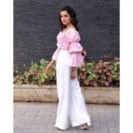 Shirley Setia Instagram - Ee kavulu paadani Ee kathalo raayani Andhaanne choosthunnaa 💗 #krishnavrindavihari promotions Outfit @selvagestory.co Jewellery @inezeofficial Heels @thealter.in Styled by @sayali_vidya Assisted by @stylefilebysonali Shot by @venkat_photography_hyd