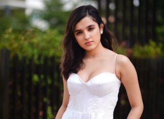 Shirley Setia Instagram - 🤍 Photographer: @aka_charan Makeup: @ravi_beauty_makeover Hair: @hair_by_masthan Outfit by @emblaze_mb Earrings by @mozaati Styled by @sayali_vidya