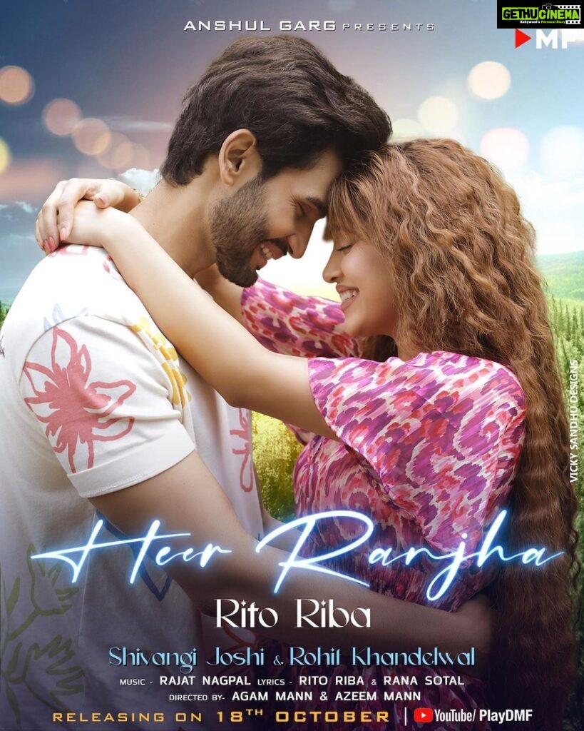 Shivangi Joshi Instagram - This isn't just a song... It's a celebration of love... Here's the first poster of Heer Ranjha by @rito.96 To already such a viral song, we've made a very special video for all of you guys... Song will be out on 18th October 2022 on Play DMF offical YouTube page. @shivangijoshi18 @rohit_khandelwal77 @anshul300 @iamrajatnagpal @rana_sotal @agam.mann @azeem.mann @playdmfofficial @raghav.sharma.14661