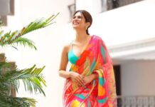Shraddha Das Instagram - Artham Teaser launch/ Promotions Chennai 📸 @sa_studio__20 , @naveenversion2 Styling : @ajmerashaili × @artbyavnee Saree : @moresha_sameera_dalvi Jewellery : @funkymaharani Hair : @hair_by_vaibhavi_ Make up : @hareshwarp Saree draping : @the_hues_venue #promotions #saree #quirkysaree #chennai #teaserlaunch #artham #shraddhadas Green Park Chennai