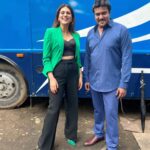 Shraddha Das Instagram - The best artist and the nicest person @suniltollywood with whom I have worked with till date, and a fellow Piscean too 🤩 Hope to keep working again and again😀 #workfriendships Hyderabad City, India