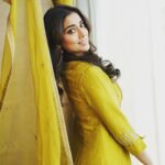 Shriya Saran Instagram - Thank you @sithara_kudige for this beautiful yellow kurta for @kabzaamovieofficial promotions in Bangalore. @gajraj_jewellers for gorgeous Jwellery. @makeupbymahendra7 for makeup and @priyanka__hairstylist for doing my hair . @dop_j_sunil thank you for lovely pictures Love you guys for giving @kabzaamovieofficial teaser so much love ❤️ @media9manoj @media9casting @media9_creations