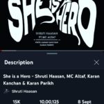 Shruti Haasan Instagram – 1 m views 🧿 Thankyou all for all the love and support — this is super special to us as this is @blckart_in s first ever creation we put out into the universe 🖤 Thankyou to the amazing artists @mc_altaf_ @karanparikh27 @karankanchanmusic for collaborating with us ⭐️ onwards and upwards 💎 @santanu_hazarika_art @priyankakhimani @meher.sachdeva @gantayyyy