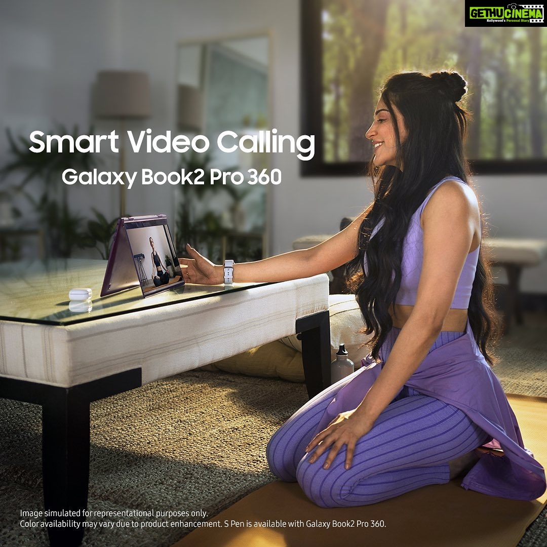 Shruti Haasan Instagram - How do you make video calls great? By being right at the center and looking your best. And the best part about #GalaxyBook2Pro360 is that its smart Auto-framing feature does exactly that. Gotta have one for sure, right? #SwitchToTheNewWayToPC #Samsung