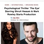 Shruti Haasan Instagram - Super stoked to be a part of “the eye” with the loveliest team !!! Story telling is my fave thing in this whole world and to be a part of this one is pure ✨ @daphneschmon and @emilycarltoncarlton @melanie_dicks2 Thankyou for making me a part of this !! You ladies are 💪🏽 💕💥so much fun with the super talented and caffeinated 🐻 @markrowley90 and the kindest and magical @elpidou SIMPLY PUT This whole team is so wonderful and can’t wait for you’ll to see this . Ok bye 😁🧿