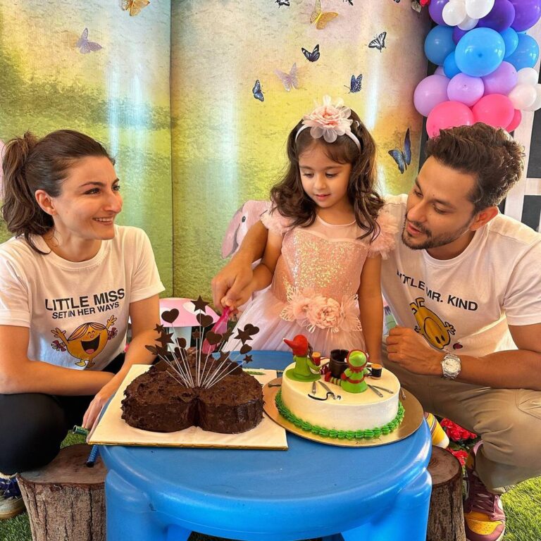Soha Ali Khan Instagram - And just like that... 5! 5 years of being called mama and papa. 5 years of having your heart walking around outside your body. 5 years of indescribable inexplicable indisputable love. A journey with the love of my life and 5 years with the life of our love 🧿 ❤️