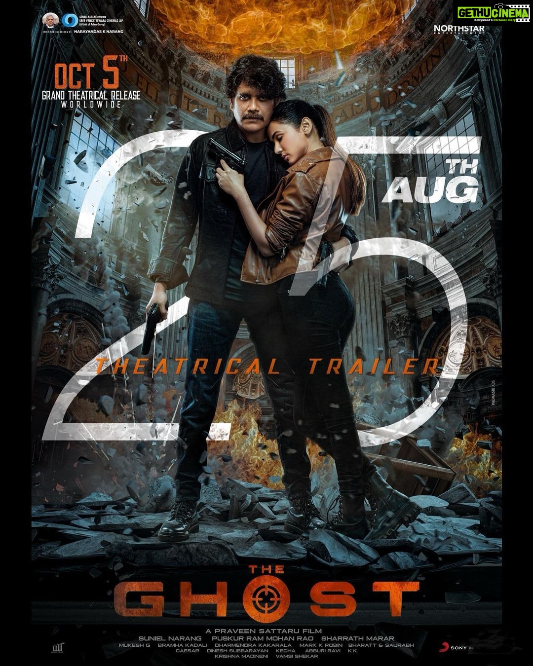 Sonal Chauhan Instagram - In 4 days, things are about to get really intense ⚔️ #TheGhost Trailer releasing on 25th August. #TheGhostonOct5 #AkkineniNagarjuna @PraveenSattaru @SVCLLP @nseplofficial @sonymusic_south #sonalchauhan
