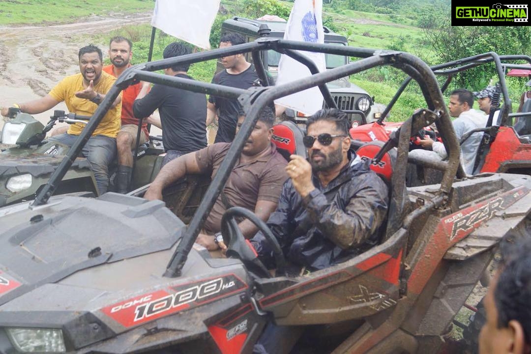 Suniel Shetty Instagram - Once an action hero always an action hero!!!Nothing can beat the real life thrill at the off-road fest @mudskulladventure ! It’s the first and definitely won’t be our last!!