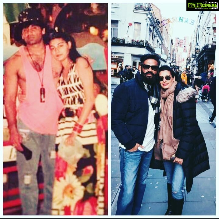 Suniel Shetty Instagram - 35 years and the best damn decision I have ever made... Happy Anniversary to my best friend ❤
