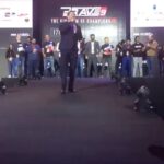Suniel Shetty Instagram - Great honour to be the Indian Brand Ambassador & share the stage with the legends of MMA at @bravemmaf , Bahrain- @carlostheeloskremer introducing the guests during the official weigh-in & face off