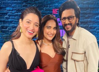Tamannaah Instagram - third wheeling with nirali and kosty to check if there are vibes💛 with my #planAplanB cast - the legendary @poonam_dhillon_ Kosty aka @riteishd and bestie, @tamannaahspeaks streaming on September 30 on @netflix_in @ghoshshashanka is missing🙆🏼‍♀️