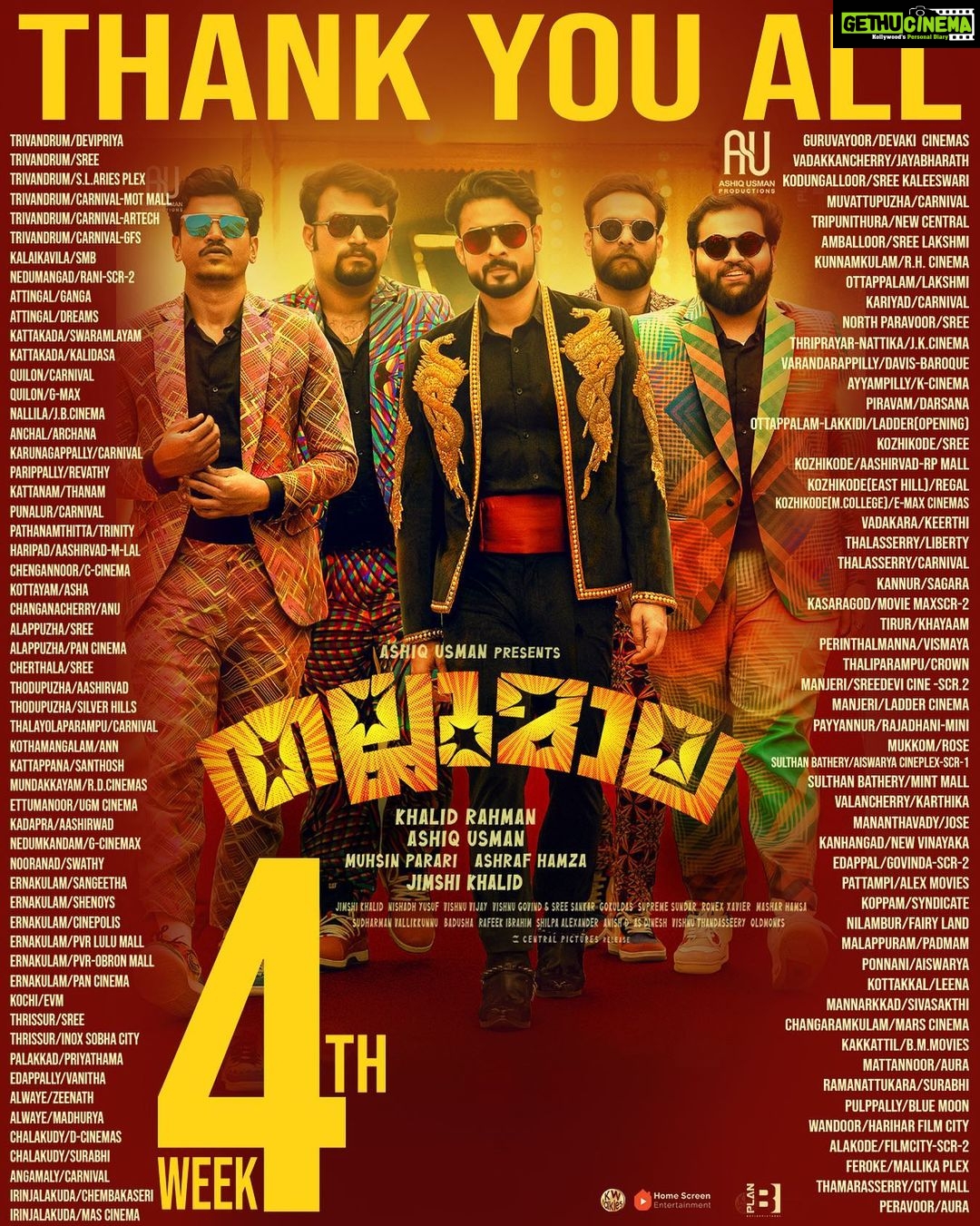 Tovino Thomas Instagram - നാലാം വാരത്തിലും നാടൊട്ടുക്കും തല്ലുമാല❤️🔥 #Thallumaala #4thweek
