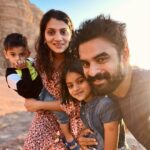 Tovino Thomas Instagram - After Sunrise !! #sunkissedfamily☀️ #wadirum #jordan Wadi Rum
