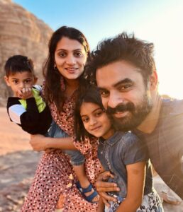 Tovino Thomas Instagram - After Sunrise !! #sunkissedfamily☀️ #wadirum #jordan Wadi Rum